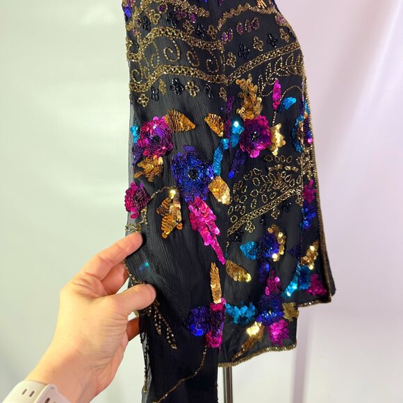 Vintage Drapers & Damons Size XL Silk Jacket Sequins Beading Fancy - Picture 11 of 15